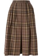 Yves Saint Laurent Vintage Checked Skirt, Women's, Size: 38, Brown