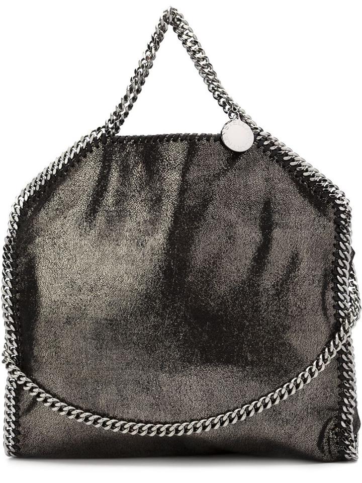 Stella Mccartney 'falabella' Metallic Tote, Women's, Black