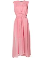 Sportmax Layered D-ring Belted Dress - Pink & Purple