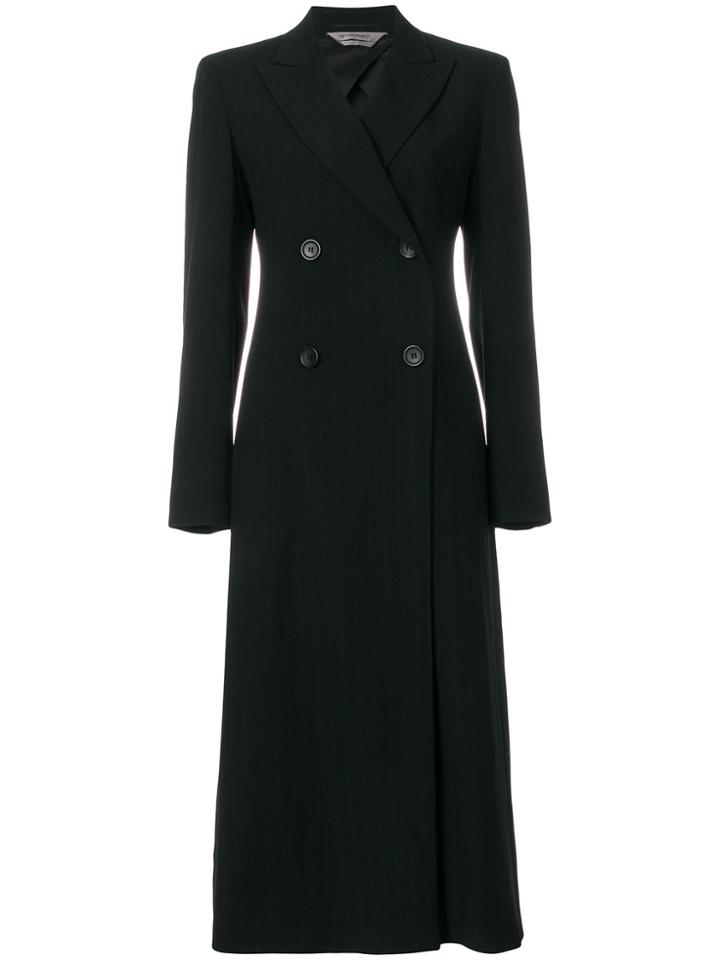 Sportmax Long Double-breasted Coat - Black