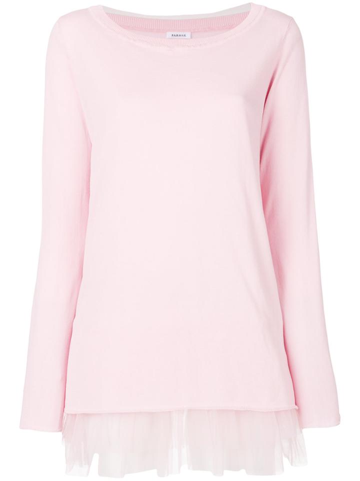 P.a.r.o.s.h. Layered Tulle Top - Pink & Purple