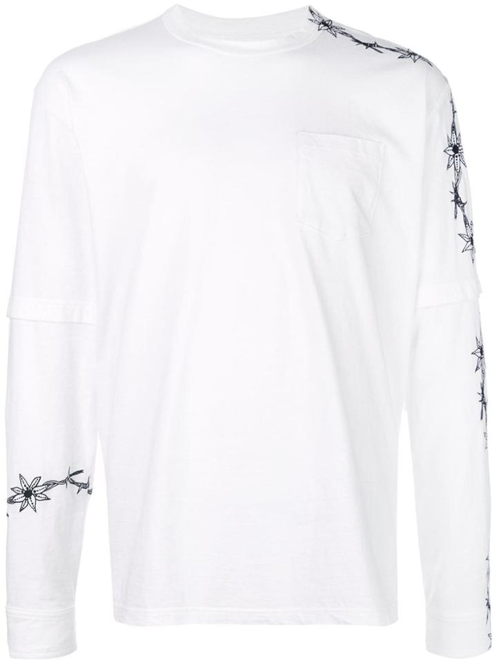 Sacai Floral Detail Shirt - White