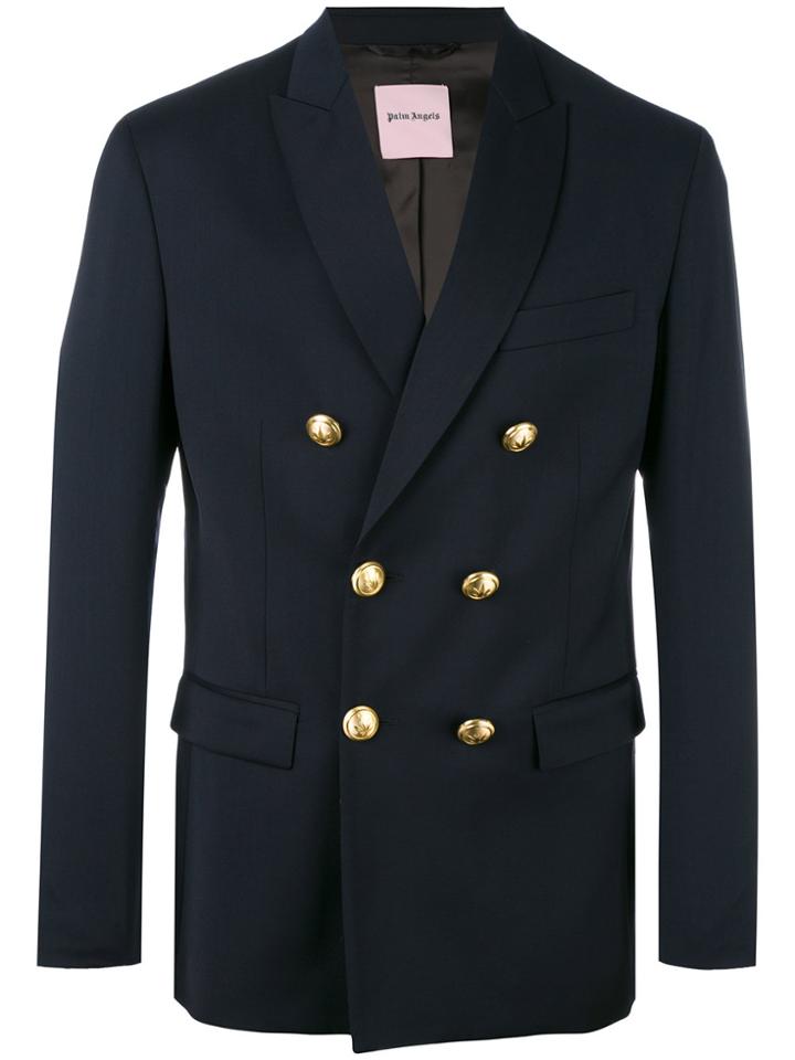 Palm Angels Double Breasted Blazer - Blue