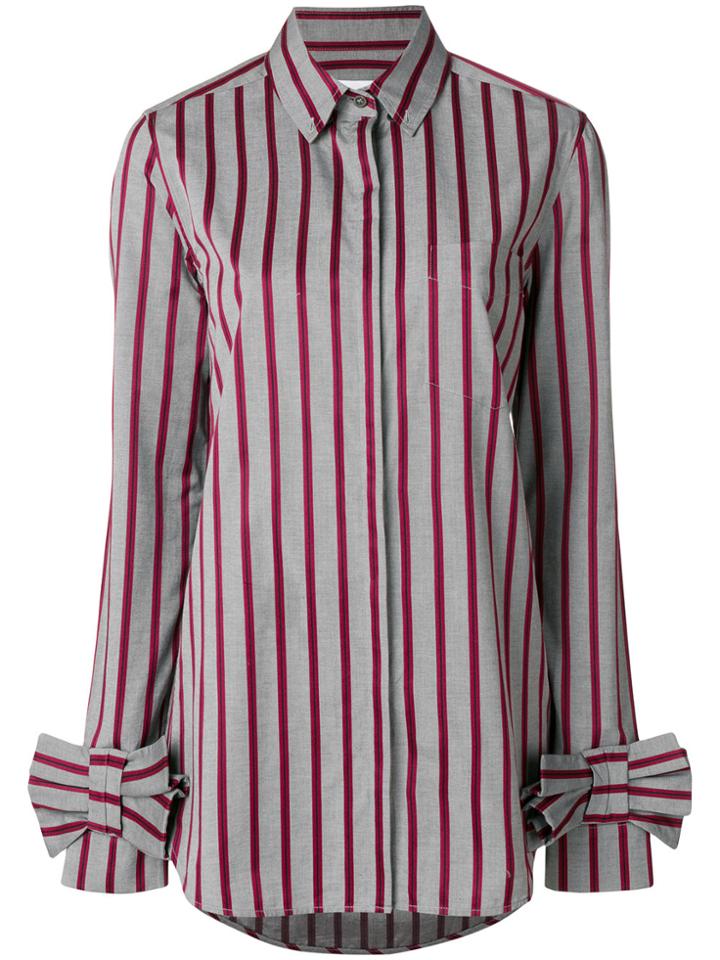 Victoria Victoria Beckham Bow Cuff Striped Shirt - Grey
