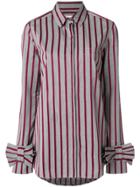 Victoria Victoria Beckham Bow Cuff Striped Shirt - Grey