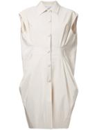 Lanvin Pleated Sleeveless Coat, Women's, Size: 38, White, Cotton/viscose