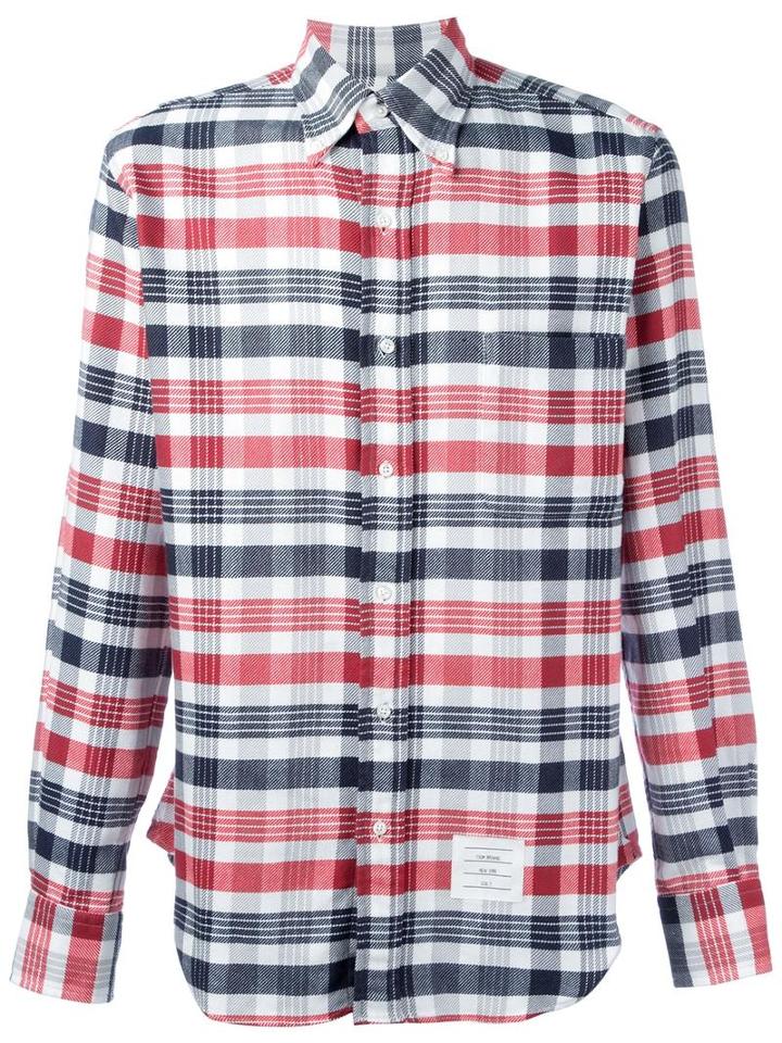 Thom Browne Checked Shirt, Men's, Size: 4, Cotton