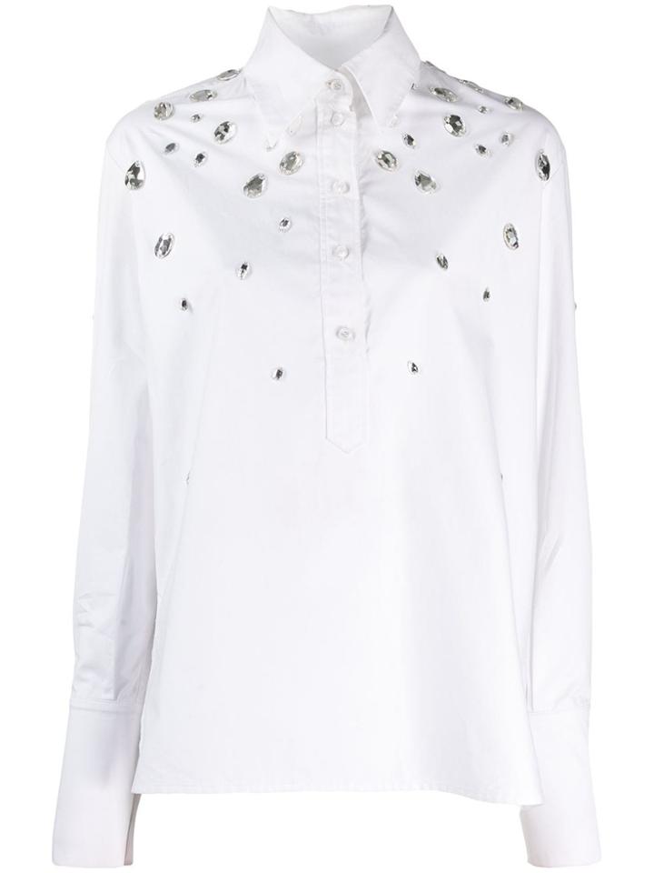 Christopher Kane Crystal Gem Shirt - White