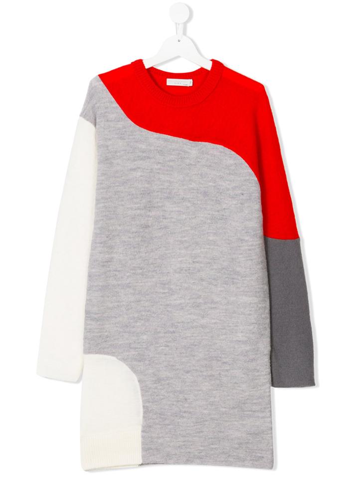 Stella Mccartney Kids Teen Knitted Panel Dress - Grey