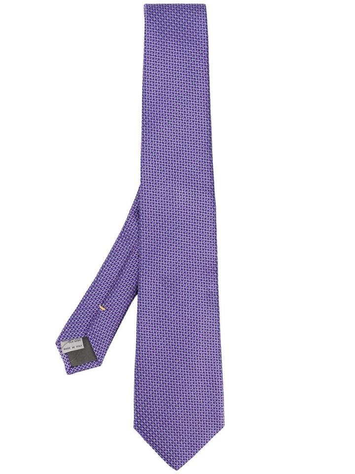 Canali Geometric Patterned Tie - Purple