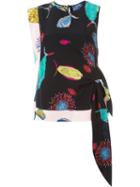 Emilio Pucci Fish Print Top, Women's, Size: 42, Black, Silk