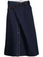 Marni A-line Wrap Skirt - 00b99 Blu Black