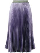 Christopher Kane Lame Pleated Skirt - Pink & Purple