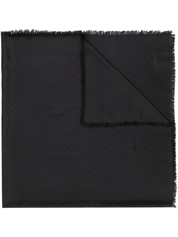 Gucci Gg Monogram Scarf - Black