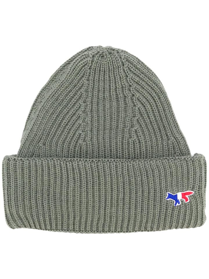 Maison Kitsuné Ribbed Beanie - Green