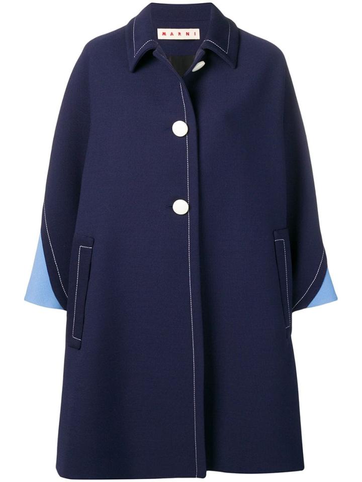 Marni Loose Fit Trench Coat - Blue