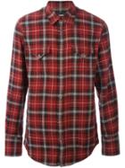 Dsquared2 Checked 'western' Shirt, Men's, Size: 46, Red, Cotton