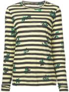 Proenza Schouler Floral Stripe Long Sleeve T-shirt - Kelly