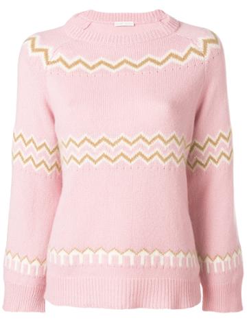 Borgo Asolo Zigzag Knit Jumper - Pink & Purple
