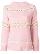 Borgo Asolo Zigzag Knit Jumper - Pink & Purple