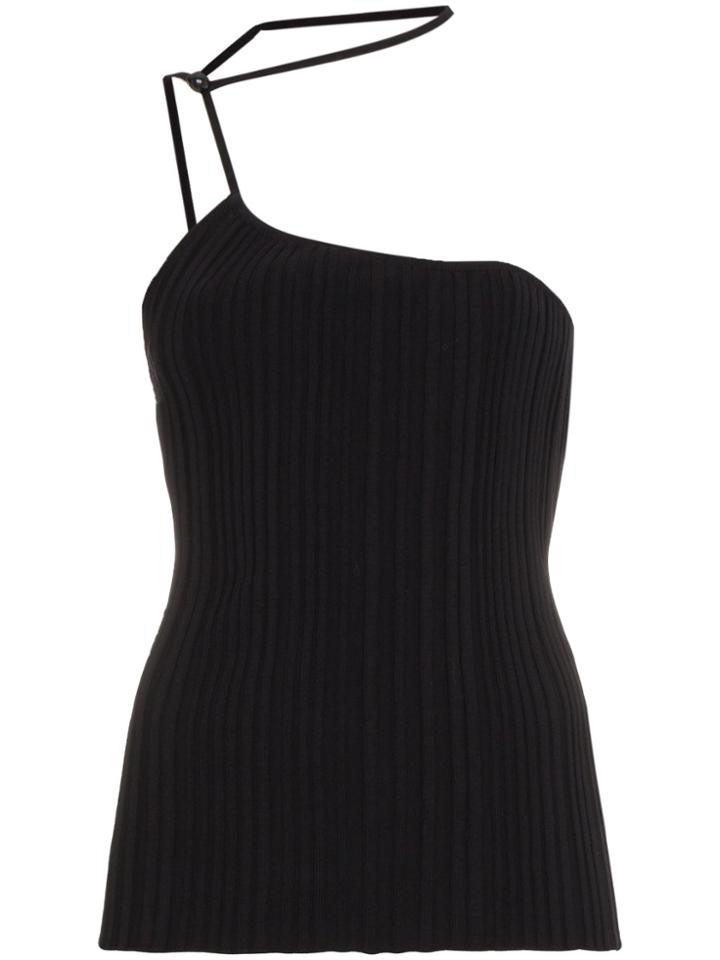 Jacquemus Pinhao Ribbed Tank Top - Black