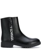 Versace Jeans Couture Branded Ankle Boots - Black