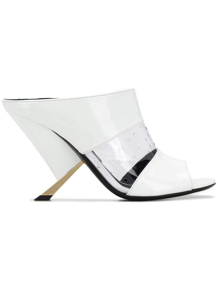 Casadei Sculpted Heel Mules - White