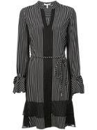 Derek Lam 10 Crosby Long Sleeve Ruffle Shift Dress - Black