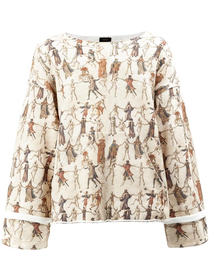 Undercover Medieval Illustration Print Jumper - Brown