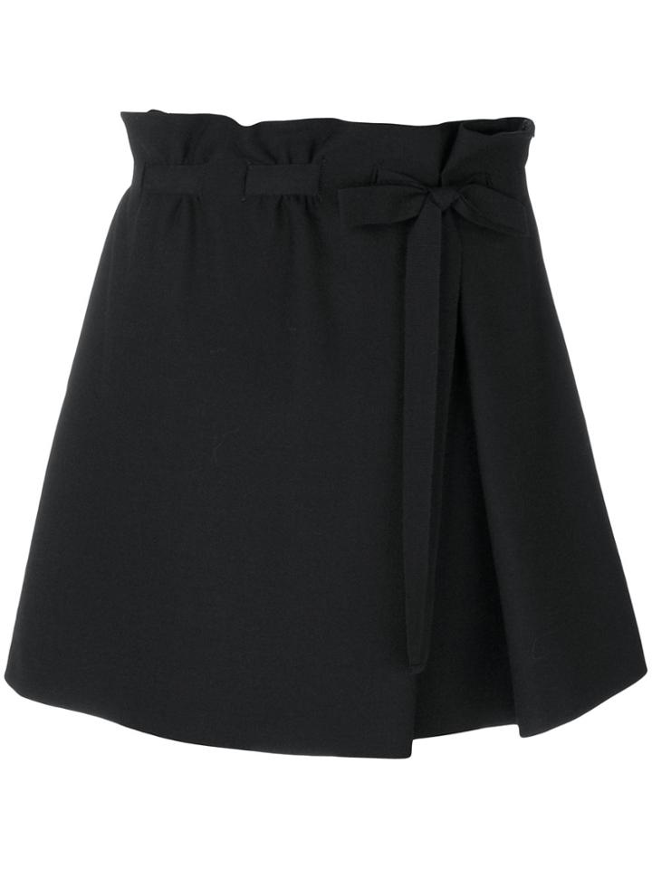 Red Valentino Gathered Waist Belted Skirt - Black