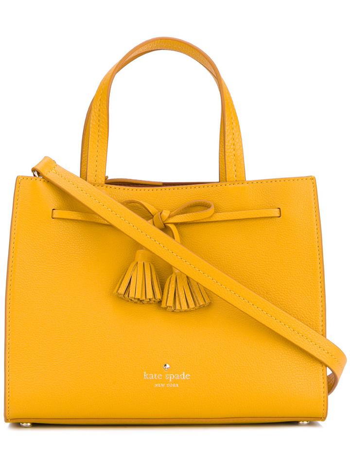 Tassels Applique Shoulder Bag - Women - Leather/polyurethane - One Size, Yellow/orange, Leather/polyurethane, Kate Spade