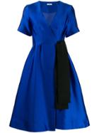 P.a.r.o.s.h. Ribbon Detail Midi Dress - Blue