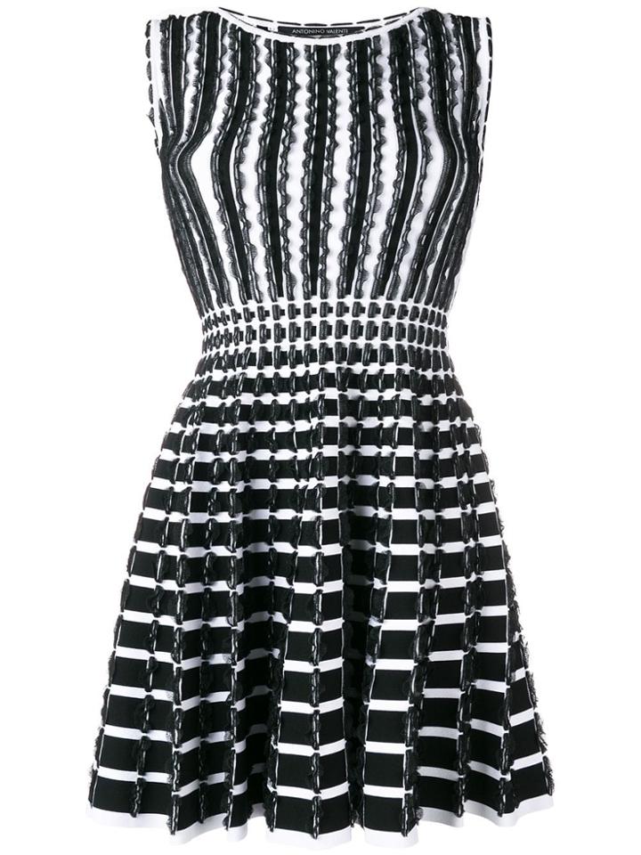 Antonino Valenti Ruffle-trim Flared Dress - Black