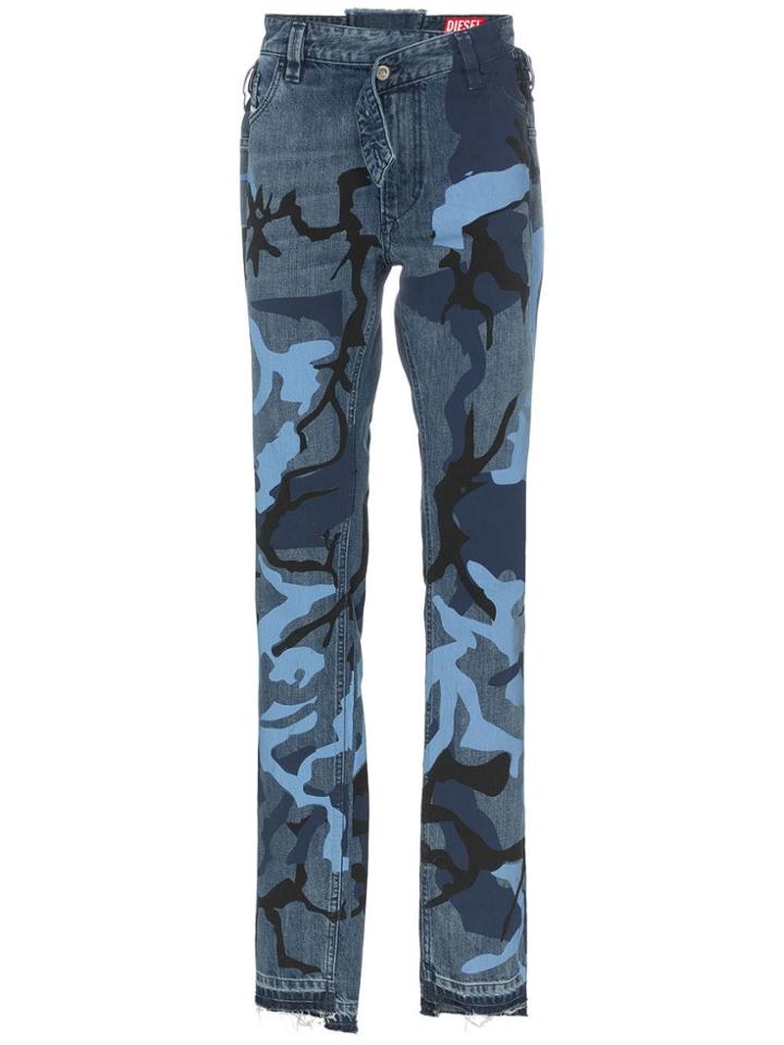 Diesel Red Tag Camo Print Jeans - Blue