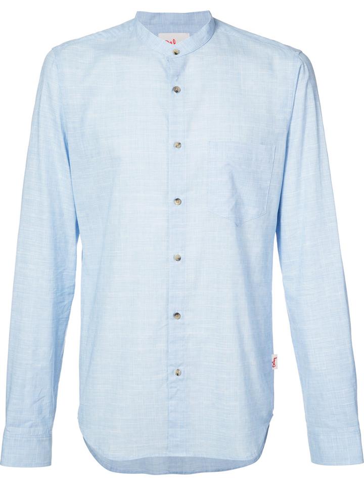 Orley - Classic Band Collar Shirt - Men - Cotton - L, Blue, Cotton