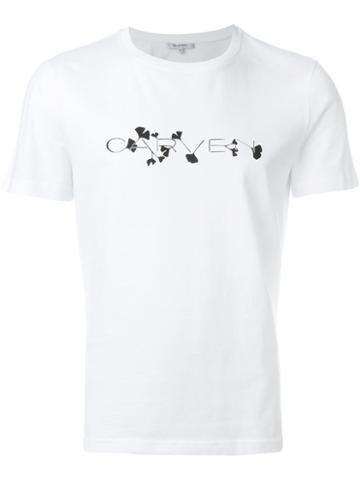 Carven Floral Logo Print T-shirt, Men's, Size: Xl, White, Cotton