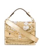 Fendi Gold Floral Bug Kan I Shoulder Bag - Metallic