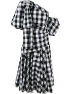 Acler Kieves Checked One-shoulder Dress - White