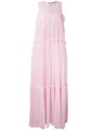 Msgm - Tent Maxi Dress - Women - Polyester - 42, Pink/purple, Polyester