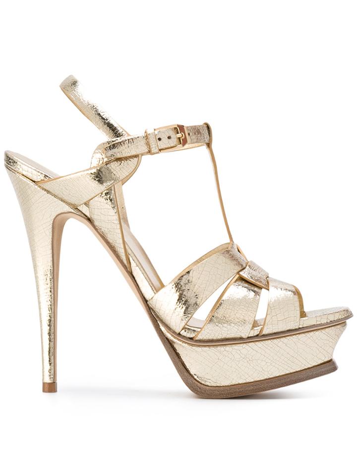 Saint Laurent Classic Tribute 105 Sandals - Yellow & Orange