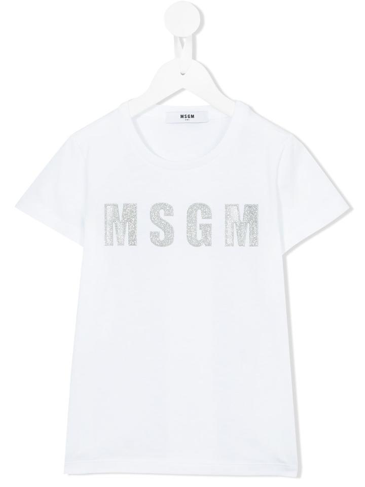 Msgm Kids Printed T-shirt, Size: 12 Yrs, White