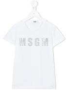 Msgm Kids Printed T-shirt, Size: 12 Yrs, White