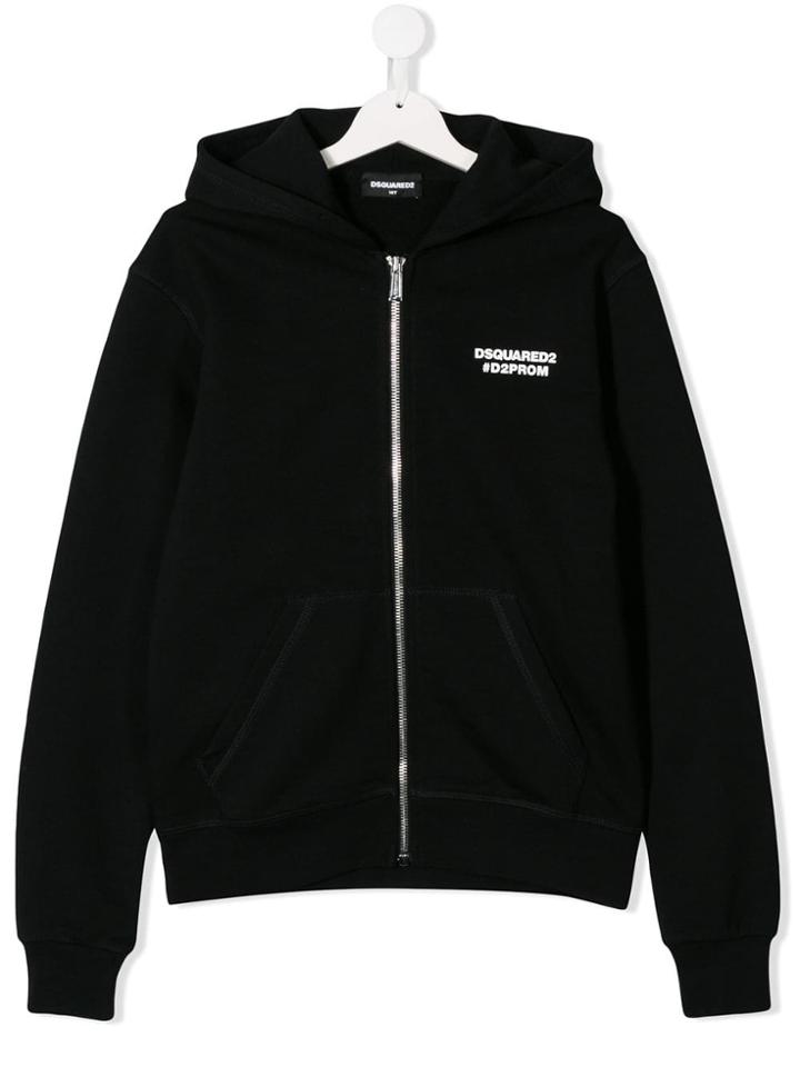 Dsquared2 Kids Printed Hooded Jacket - Black