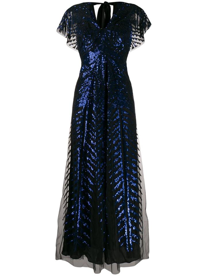Temperley London Dusk Sequinned Tulle Gown - Blue