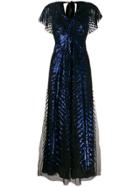 Temperley London Dusk Sequinned Tulle Gown - Blue