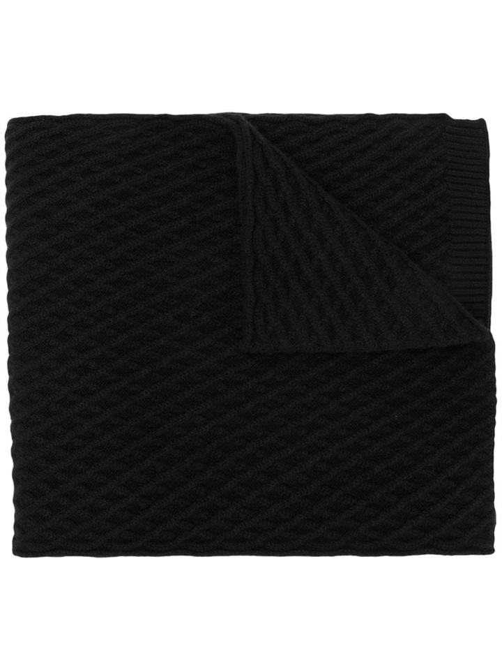 Pringle Of Scotland Textured Knitted Scarf - Black