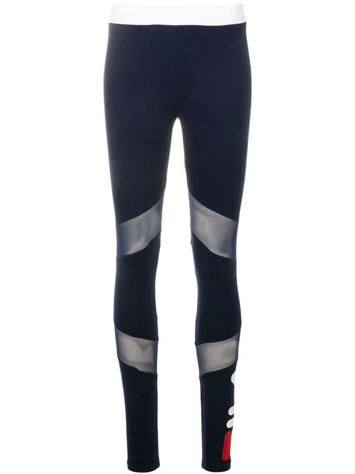 Fila Sheer Panelled Leggings - Blue