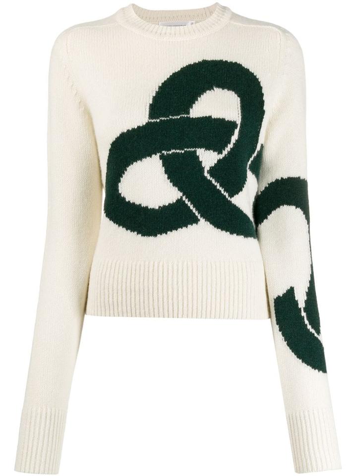 Victoria Beckham Cashmere Intarsia Jumper - White