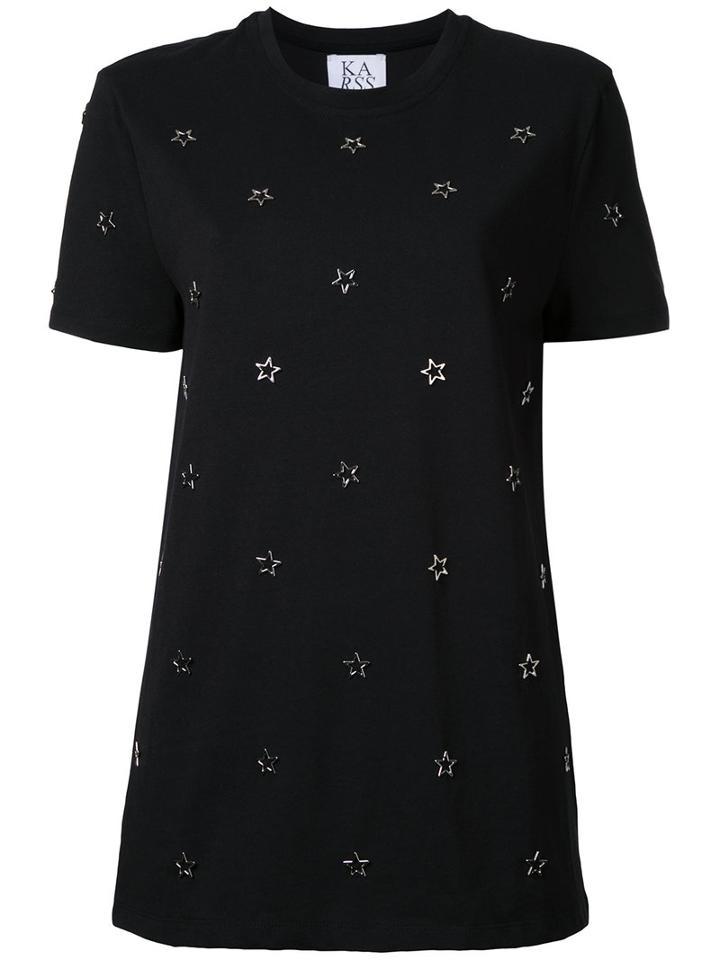 Zoe Karssen Studded Stars T-shirt, Women's, Size: Small, Black, Cotton