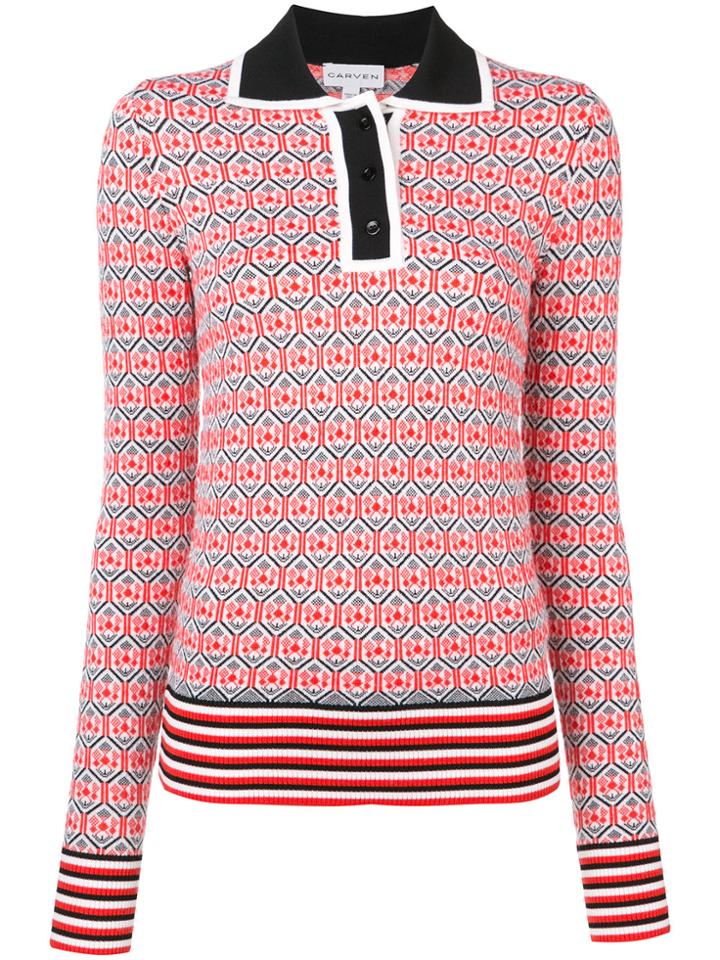 Carven Jacquard Polo - Multicolour
